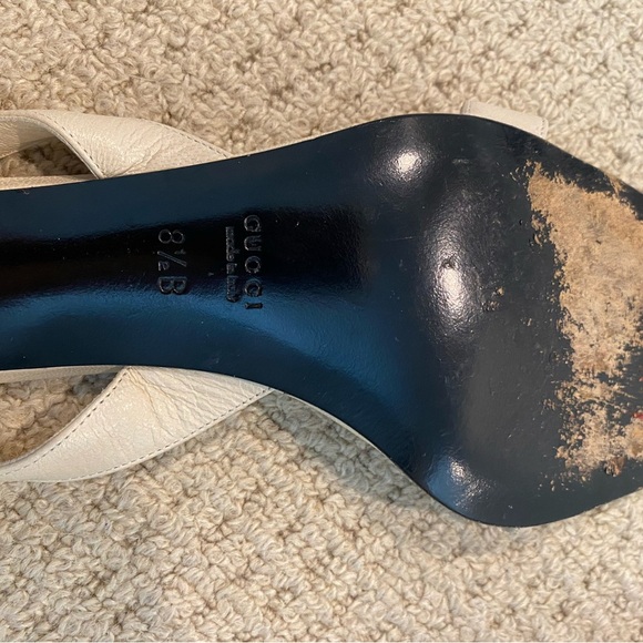 Tom Ford for Gucci Women's Vintage Cream Slingback Sandals Size 8.5 - Picture 3 of 8